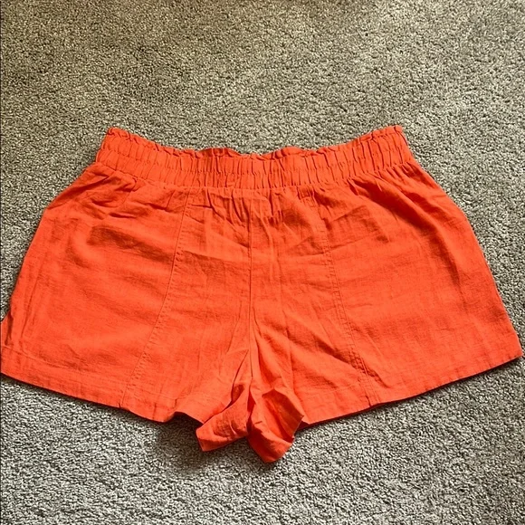 High Waist Orange Casual Shorts - Picture 4 of 4